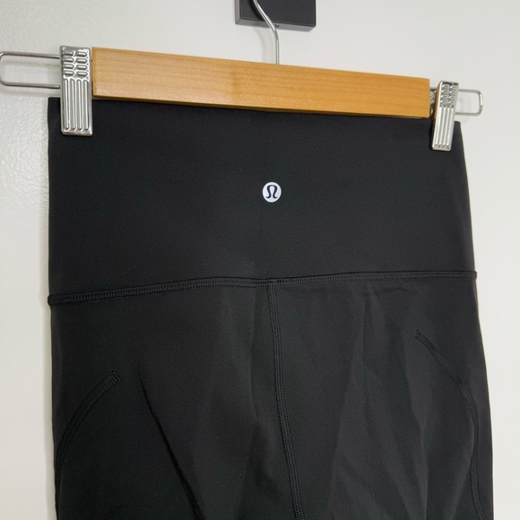 LULULEMON Black Wunder Under High Rise Chiffon Mesh Leggings 25” - Picture 7 of 8